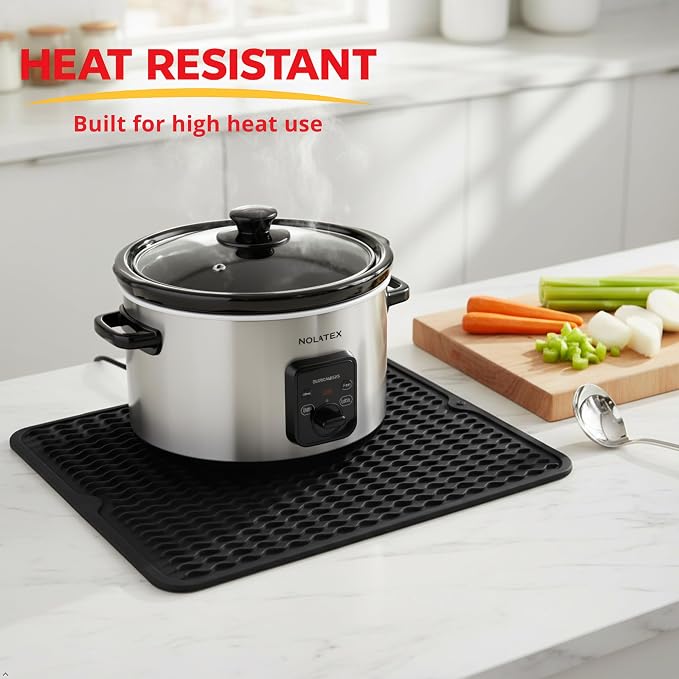 Silicone Drying Mat 16 × 12 – Black Non-Slip Sink Mat - Image 4