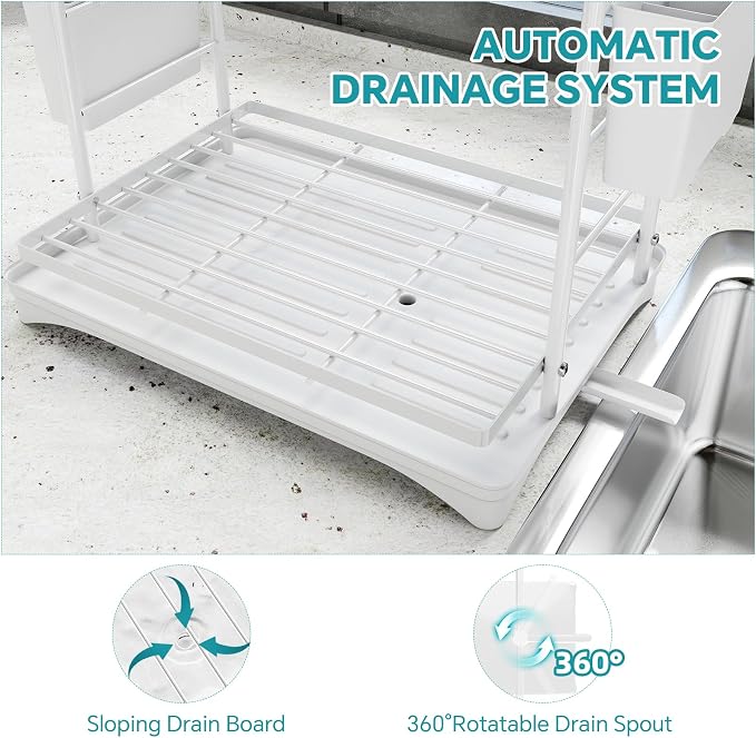 Simple Trending Dish Drying Rack, 2-Tier Dish Rack - Image 7