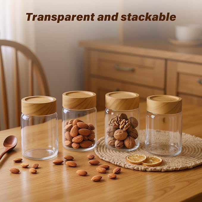 6-Pack 8 fl oz Stackable Airtight Glass Jars – Small Mason Jars designed - Image 5