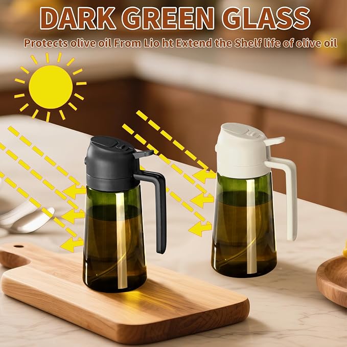 SWEET VIEW Olive Oil Dispenser and Oil Sprayer – 16oz/470ml Glass Light-Proof - Image 8