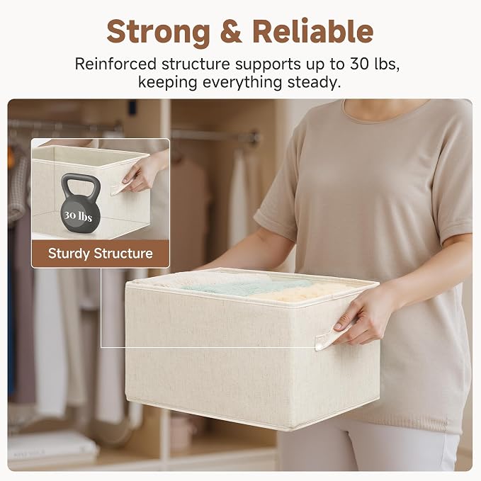 StorageWorks Storage Baskets for Shelves, Fabric Storage Bins, Closet - Image 7