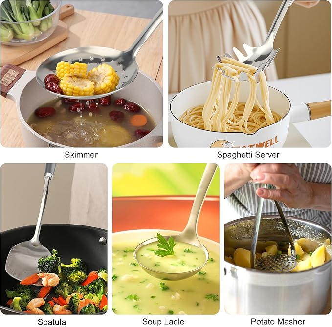 10 Piece Stainless Steel Cooking Utensils Set - Image 3