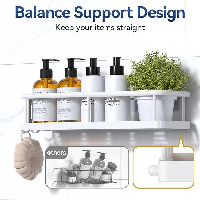 YASONIC Shower Caddy Adhesive, No Drill Bathroom Shower Organizers, - Image 6