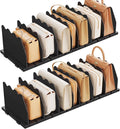 SPACEKEEPER Shelf Divider for Closet, 2 Pack Adjustable Purse Organizers by SPACEKEEPER