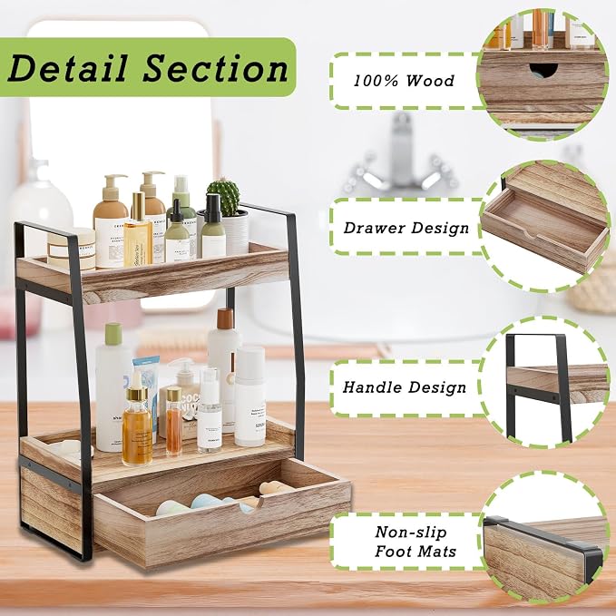 Boulphia 2-Tier Bathroom Organizer Countertop, Bathroom Sink Organizer - Image 4