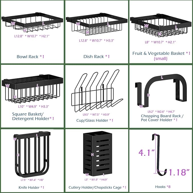PUSDON Over the Sink Dish Drying Rack, 2 Tier Adjustable Large Capacity - Image 6