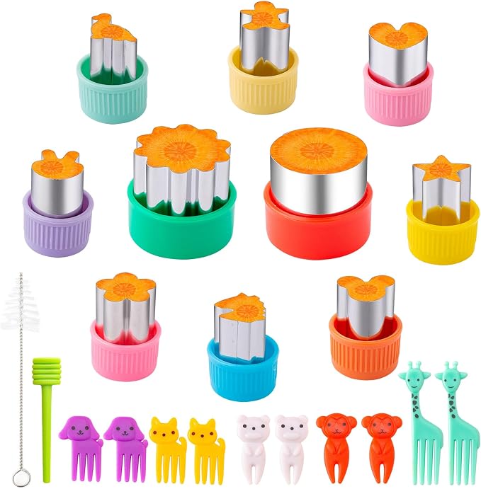 Fruit Cutters Shapes for Kids 22 Pcs, Mini Cookie Cutters Set, Vegetable Cutter by Nifogo