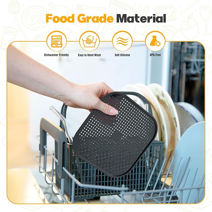 2 PCS Silicon Splatter Shield for Ninja Crispi Air Fryer Heat-Resistant Splash - Image 4