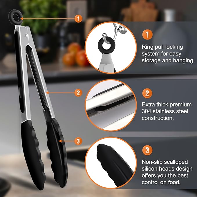 Premium Stainless Steel Heat Resistant Kitchen Tongs - Image 4
