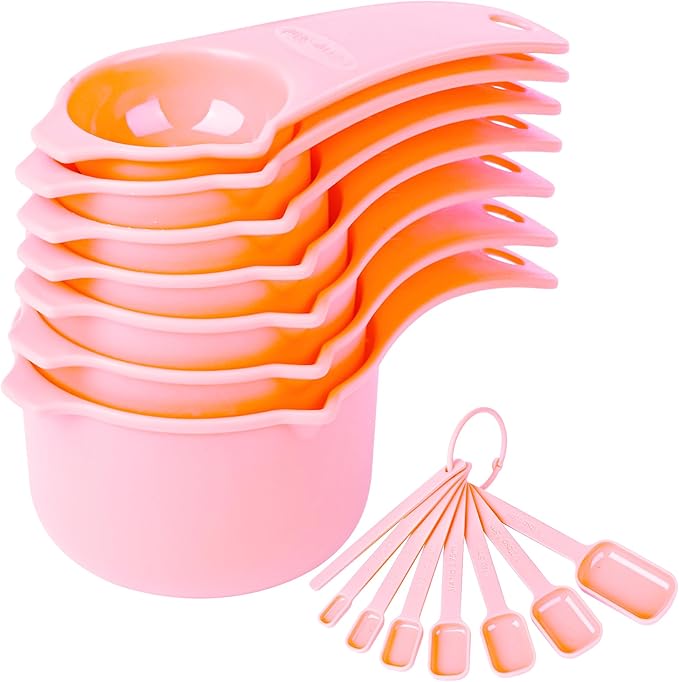 Measuring Cups and Spoons Set, Plastic Measuring Cup Set 15, 7 Measuring Cups & by Smithcraft