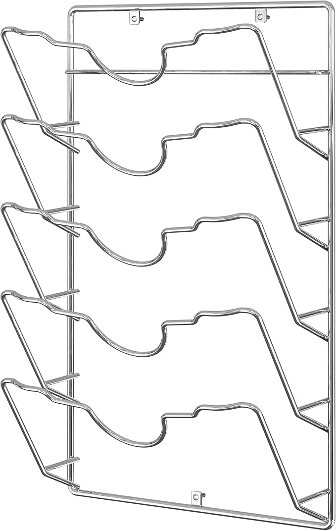 Simple Houseware Wall Door Mounted Pot Lid Rack, Chrome Finish - Image 4