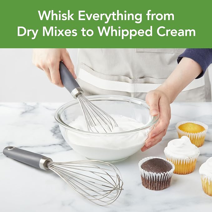Tovolo Wire Whisk Set of 2 for Baking Cooking Mixing Whisking, Charcoal Gray - Image 2