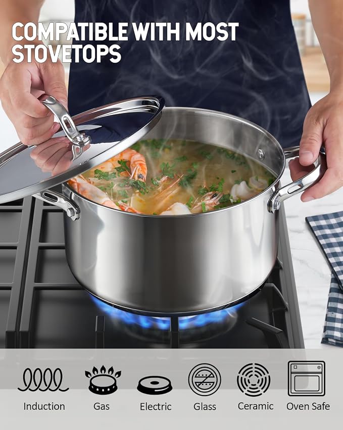 Cooks Standard 18/10 Stainless Steel Stockpot 6-Quart, Classic Deep Cooking Pot - Image 4