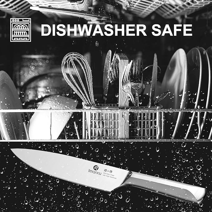 imarku Knife Set, High Carbon Stainless Steel Kitchen Knives, Non-Slip - Image 4