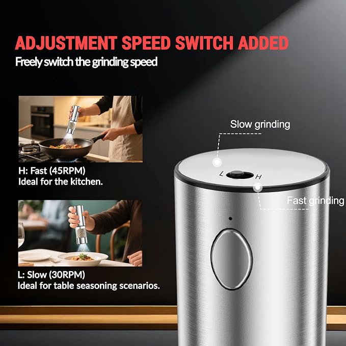 Electric Salt and Pepper Grinder Set - Image 3