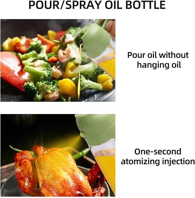 Aovdy Oil Sprayer for Cooking 16oz, 2 in 1 Olive Oil Dispenser and Oil Sprayer - Image 6