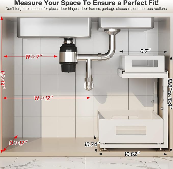 1 Pack 15.74IN-Depth Under Sink Organizer - Image 2