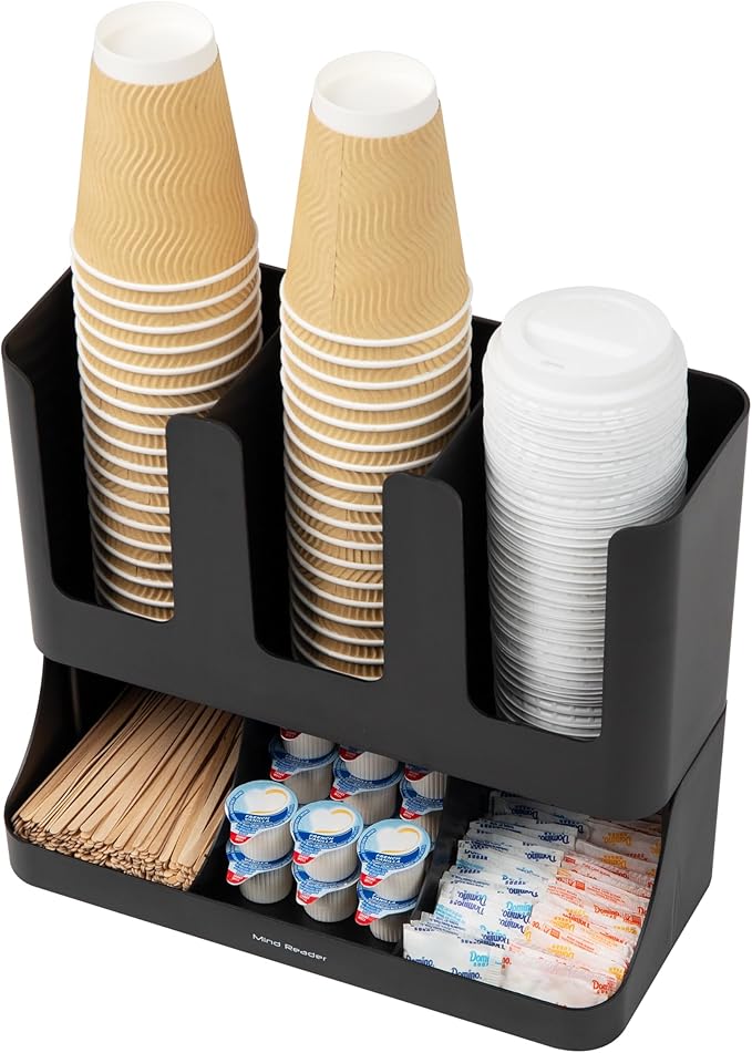 Mind Reader Cup and Condiment Station, 13 Inch Countertop Coffee Bar Organizer - Image 5