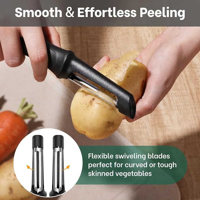 Beneno Swivel Vegetable Peeler, Razor-Sharp Smooth Peeling Potato Peelers - Image 7