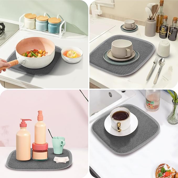 GeeRic Microfiber Dish Drying Mat, Super Absorbent Kitchen Dish Drying Pad - Image 5