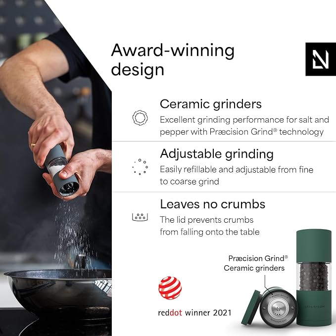 LARS NYSØM Salt and Pepper Grinder Set, Manual Salt and Pepper Mills - Image 2