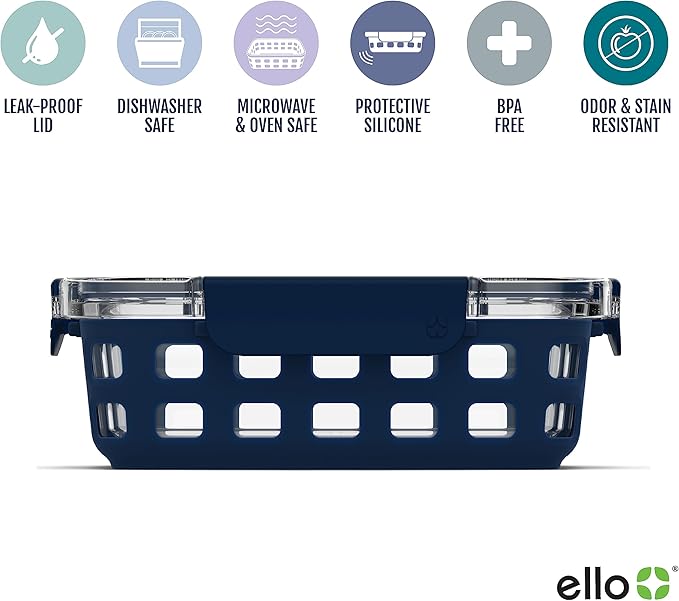 Ello Duraglass 3.4 Cup Meal Prep Sets 6Pc, 3 Pack Set- Glass Food Storage - Image 2