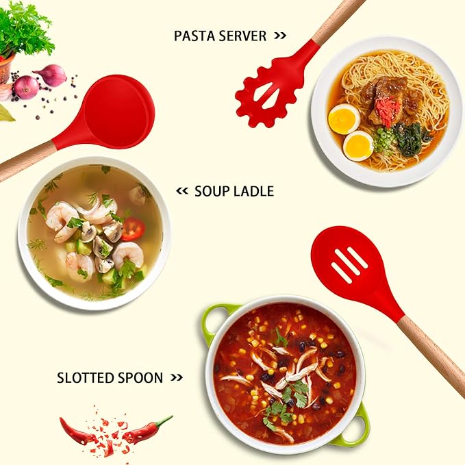 MIBOTE Silicone Cooking Utensils Kitchen Utensil Set - Image 2