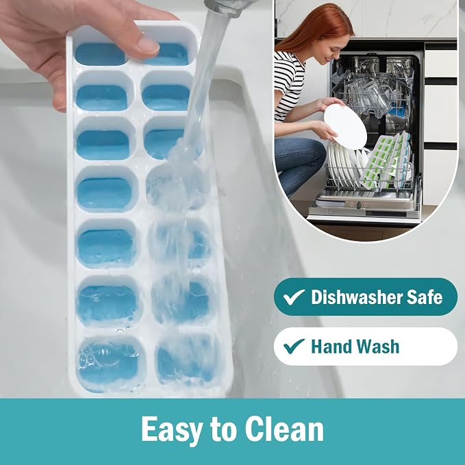 3 Pack Ice Cube Trays with Lids, Flexible Silicone Bottom - Image 5