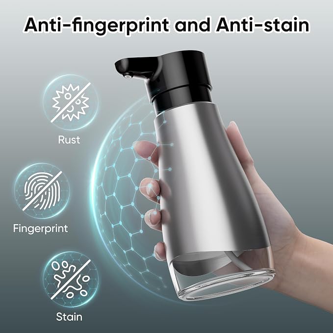 Oasis Creations 500 mL /17fl.oz Stainless Steel Liquid Soap Dispenser - Image 4