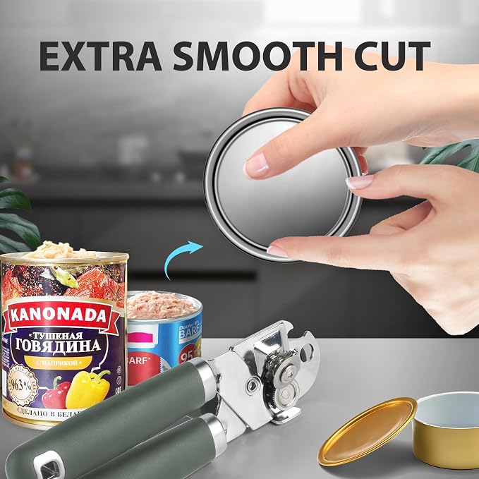 Safring Can Opener Manual, Heavy Duty Handheld Strong Can Opener - Image 7