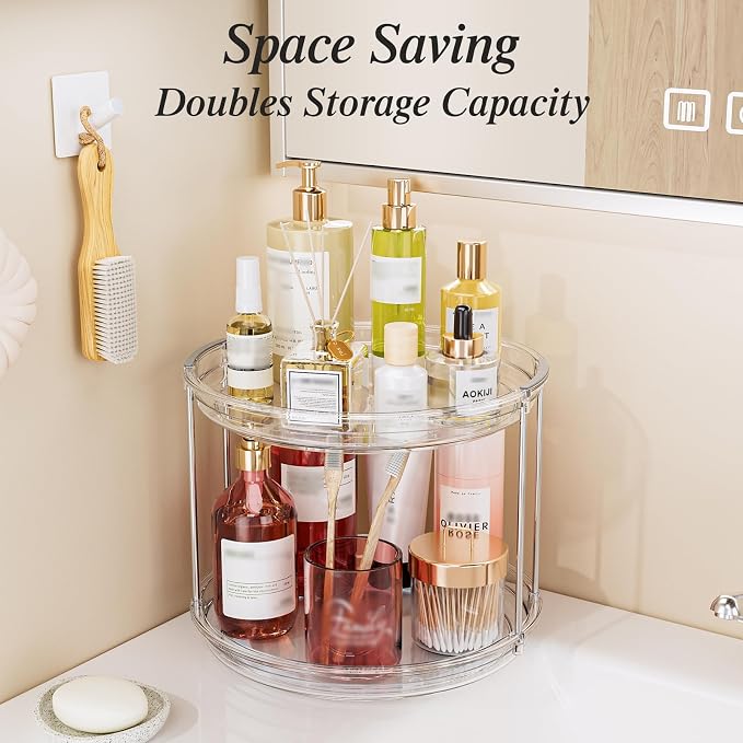 LAMU 3 Pack 10.6'' 2-Tier Lazy Susan Turntable Organizer Rotating Spice Rack - Image 5