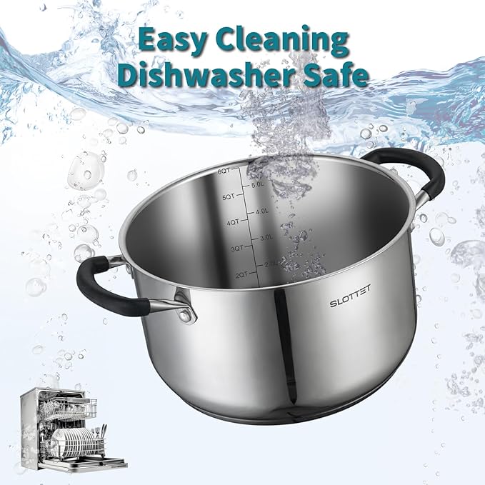 SLOTTET Stainless Steel 8 Quart Stock Pot - Image 5