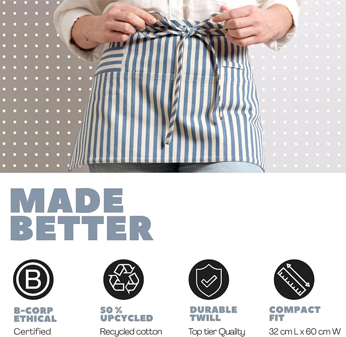 MEEMA Chef Waist Apron Cotton Fabric |Washable & Breathable Waitress & Server - Image 5