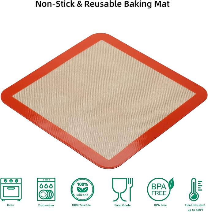 Square Silicone Baking Mats for 10 Inch Cake Pan, 9.65"Square Food Grade - Image 8