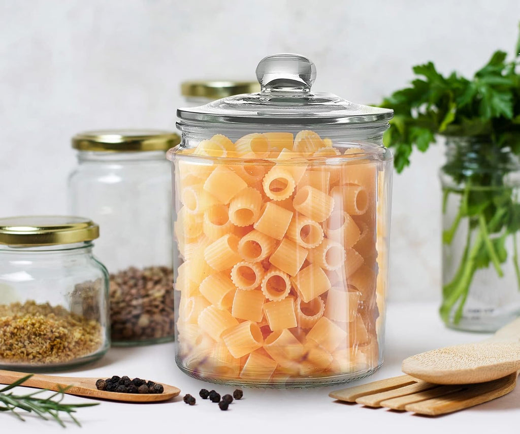 Set of 2 Glass Jar with Lid (2 Liter) | 1/2 Gallon Airtight Glass
