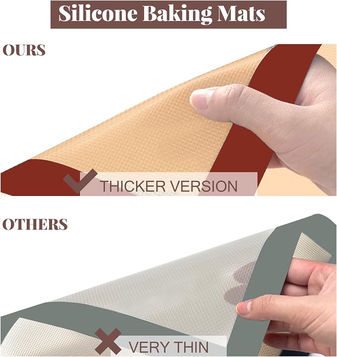 Silicone Baking Mat, 3 Pack Reusable Baking Mat, Food Safe Silicone Mats - Image 7