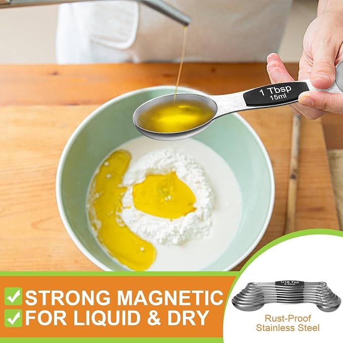 Wildone 14 Pack Stainless Steel Measuring Spoons Set, Including 8 Double Sided - Image 3