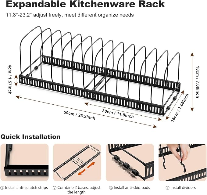 Housolution 2 Pack Baking and Cookie Sheet Organizer, Bakeware Tray Muffin Pan - Image 5
