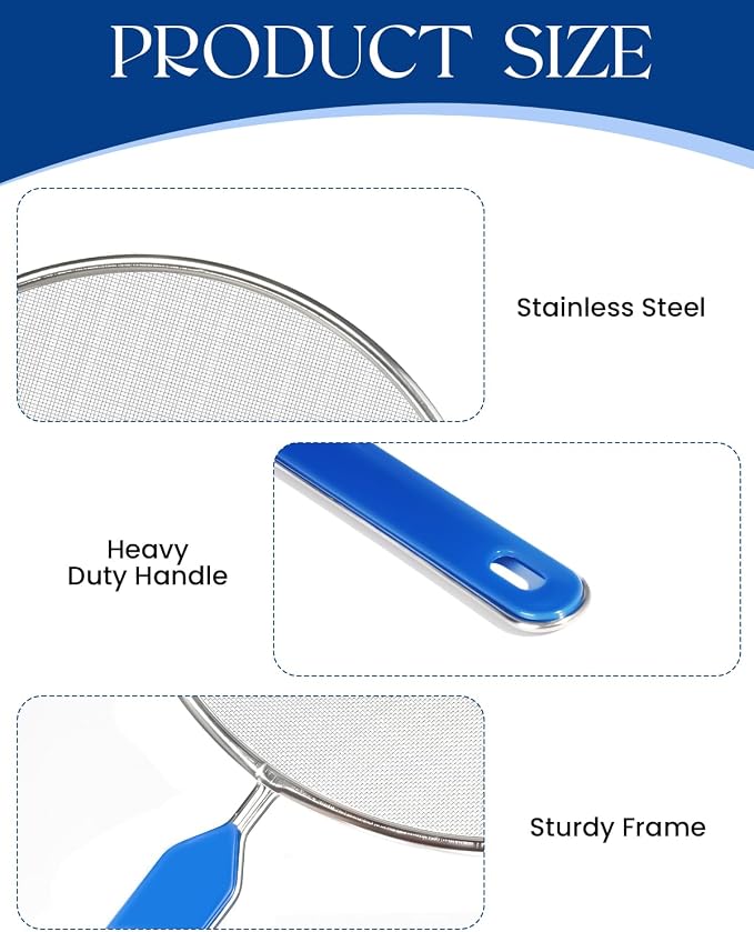 Splatter Screen for Frying Pan, 8 Inch Grease Splatter Guard - Image 3