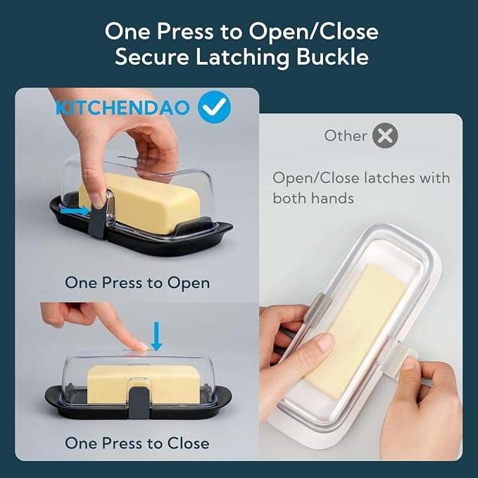 KITCHENDAO One-handed Airtight Butter Dish - Image 2