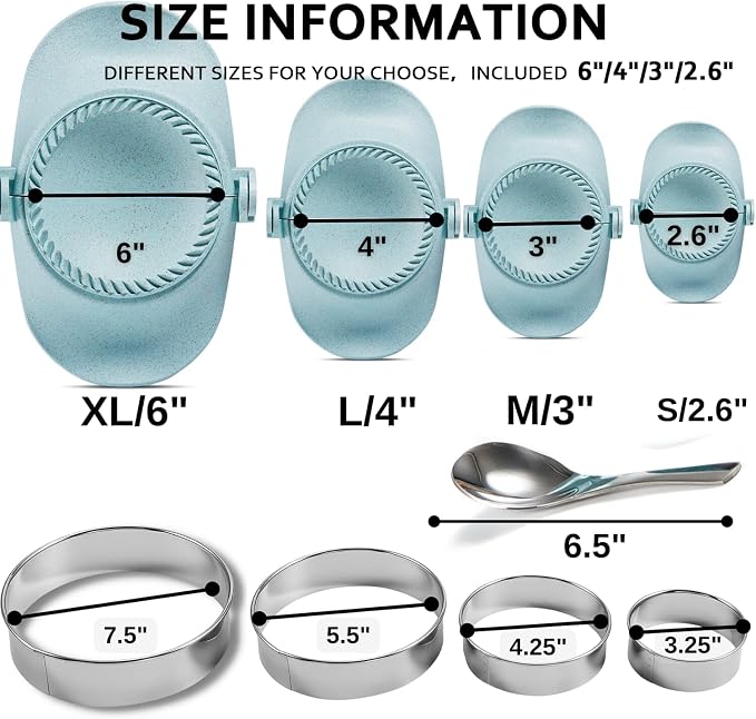 Empanada Maker Press, 6-Inch Extra Large Dumpling Maker Set - Image 3