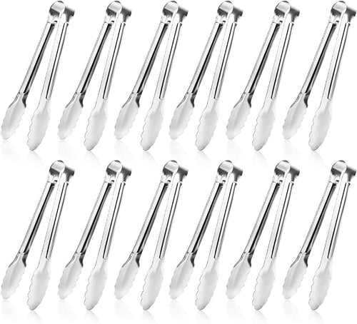 12 Pack Small Serving Tongs, XEVOM Stainless Steel Sugar Tongs Mini Appetizers by XEVOM