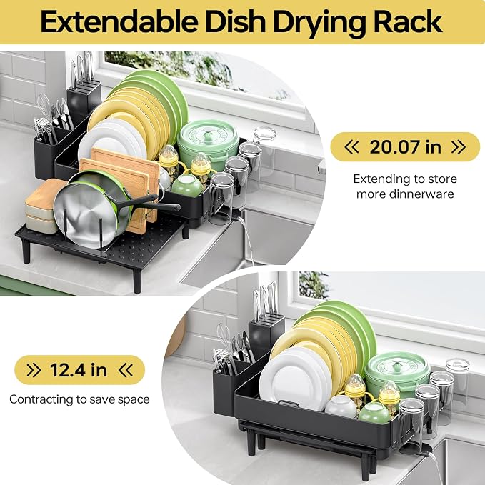 Urackify Dish Drying Rack for Kitchen Counter, 304 Stainless Steel Dish Rack - Image 6
