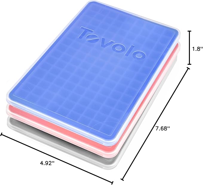 Tovolo Mini Ice Cube Tray with Lid Set of 3 Assorted Colors Small Ice Maker - Image 8