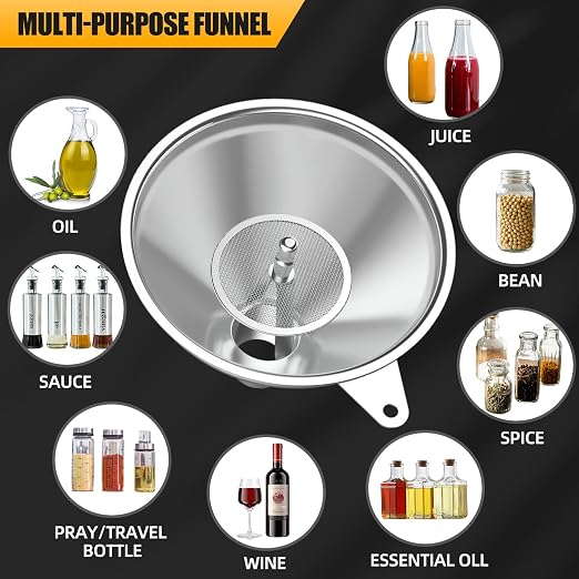 Serinar 3-Piece Stainless Steel Kitchen Funnel Set - Image 5