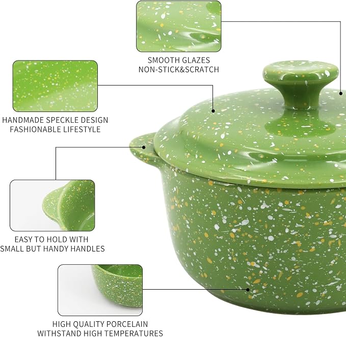 Oven-Safe 4-Pack Mini Ceramic Casserole Dishes - Image 4