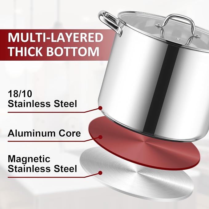 Herogo 20-Quart 18/10 Stainless Steel Stock Pot - Image 6