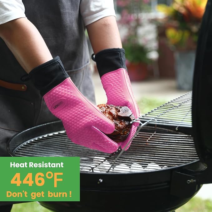 GEEKHOM BBQ Gloves Heat Resistant Oven Mitts - Image 4