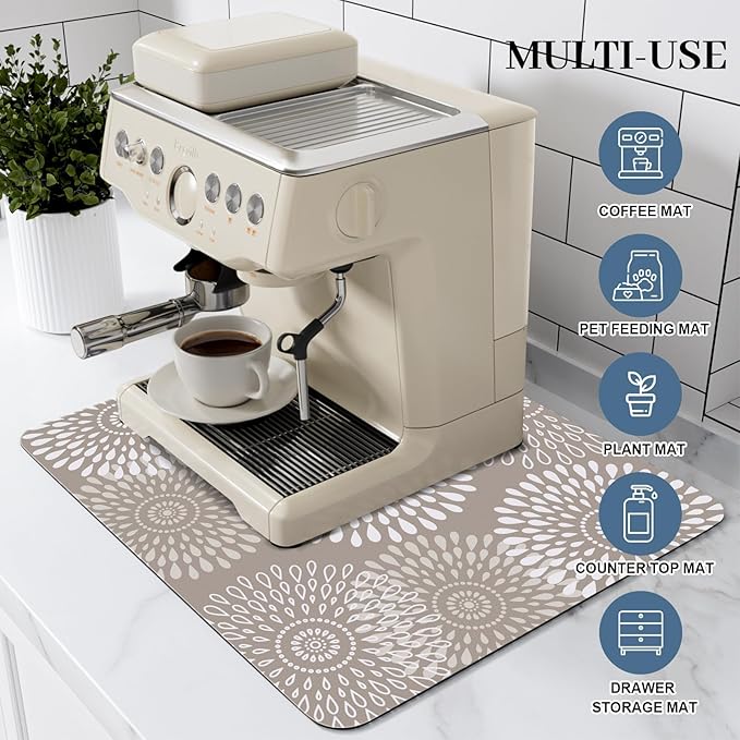 LuxStep Dish Drying Mat Super Absorbent Kitchen Counter Mat Rubber Backing - Image 3