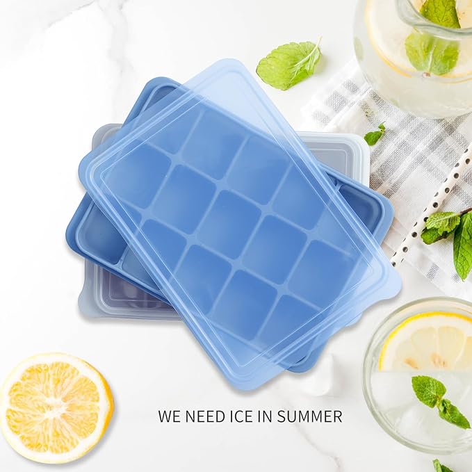 Ice Cube Trays Set of 2, Easy Release 15 Flexible Silicone Ice Cube Molds - Image 2